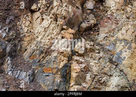 Geological footprints in Pena Horadada, west of Fuerteventura, Canary Islands Stock Photo