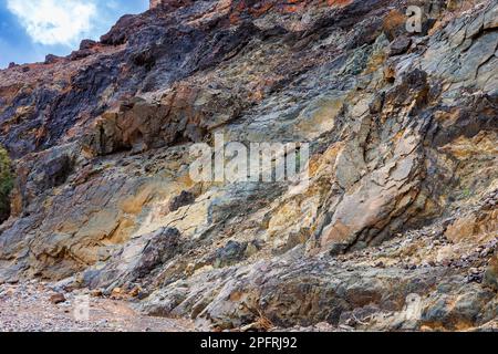 Geological footprints in Pena Horadada, west of Fuerteventura, Canary Islands Stock Photo