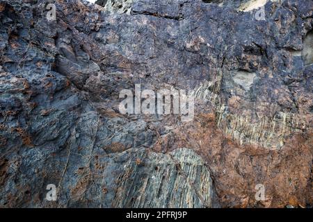 Geological footprints in Pena Horadada, west of Fuerteventura, Canary Islands Stock Photo