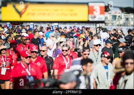 Spectators during the Mobil 1 Twelve Hours of Sebring 2023, 2nd round of the 2023 IMSA SportsCar Championship, from March 15 to 18, 2023 on the Sebring International Raceway in Sebring, Florida, USA - Photo Jan-Patrick Wagner/DPPI Credit: DPPI Media/Alamy Live News Stock Photo