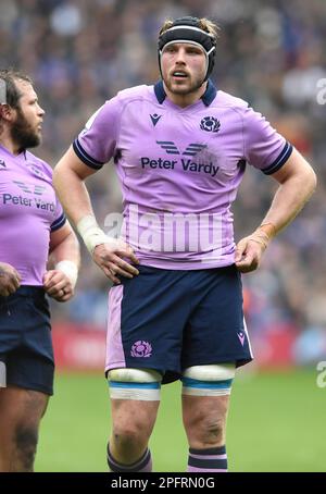 Edinburgh, UK. 18th Mar, 2023. Jonny Gray of Scotland during the Guinness 6 Nations match at Murrayfield Stadium, Edinburgh. Picture credit should read: Neil Hanna/Sportimage Credit: Sportimage/Alamy Live News Stock Photo