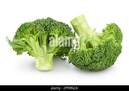 fresh broccoli isolated on white background close-up with full depth of field. Stock Photo