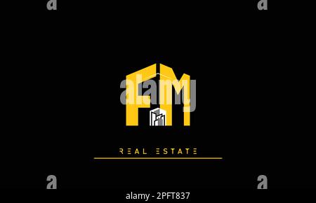 Real Estate letters Initials Monogram logo FM , MF Stock Vector