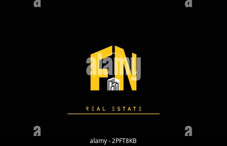 Real Estate letters Initials Monogram logo FN , NF Stock Vector