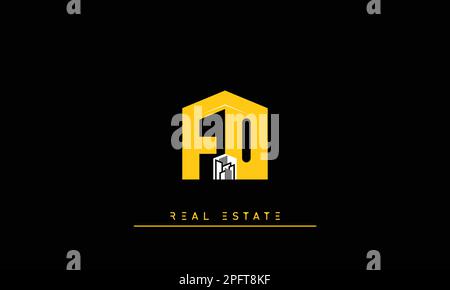 Real Estate letters Initials Monogram logo FO , OF Stock Vector