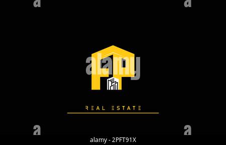 Real Estate letters Initials Monogram logo FP , PF Stock Vector