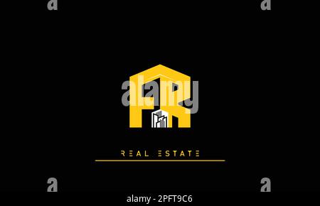 Real Estate letters Initials Monogram logo FR , RF Stock Vector