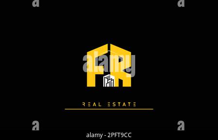 Real Estate letters Initials Monogram logo FR , RF Stock Vector
