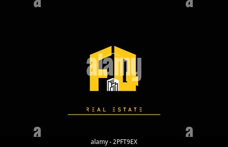Real Estate letters Initials Monogram logo FQ , QF Stock Vector