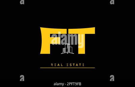 Real Estate letters Initials Monogram logo FT , TF Stock Vector