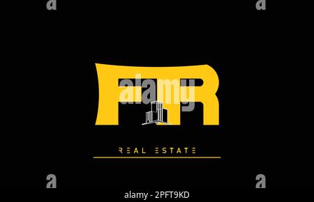 Real Estate letters Initials Monogram logo FR , RF Stock Vector