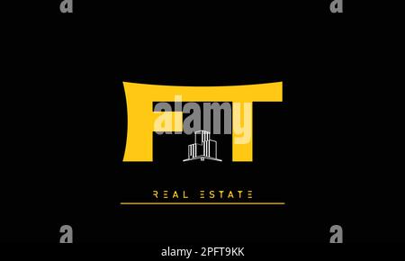 Real Estate letters Initials Monogram logo FT , TF Stock Vector