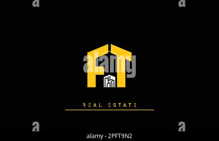 Real Estate letters Initials Monogram logo FT , TF Stock Vector