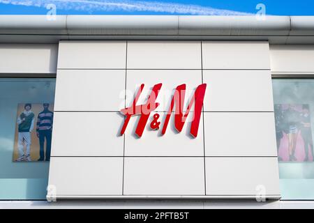 A H&M store in Merthyr Tydfil, Wales, UK. Stock Photo