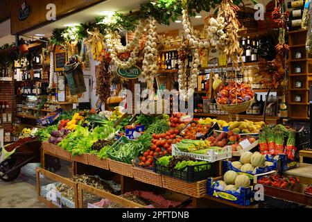 Stand at Mercato Centrale, Florence, Tuscany, MCF, Market Hall, Italy Stock Photo