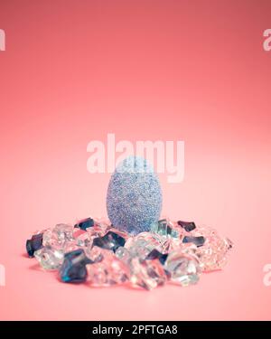 Easter egg on shiny crystals Stock Photo