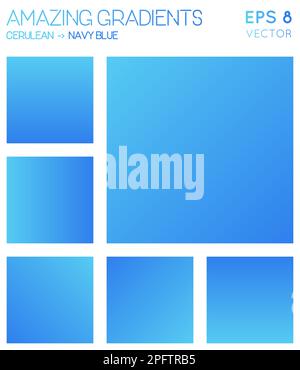 Colorful gradients in cerulean, navy blue color tones. Admirable gradient background, worthy vector illustration. Stock Vector