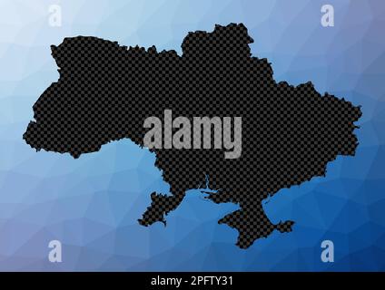 Ukraine geometric map. Stencil shape of Ukraine in low poly style. Powerful country vector illustration. Stock Vector