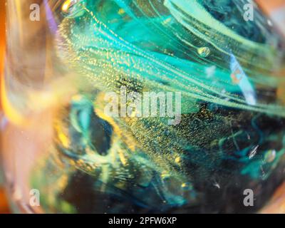 Macro shot of multicolored blown glass Stock Photo