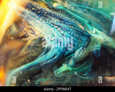Macro shot of multicolored blown glass Stock Photo
