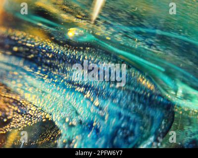 Macro shot of multicolored blown glass Stock Photo