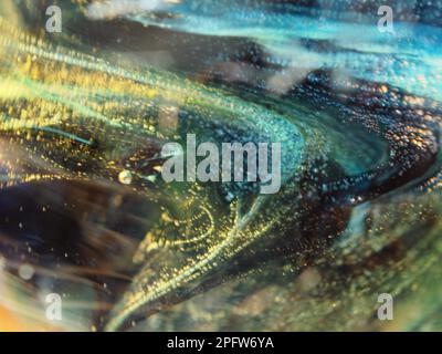 Macro shot of multicolored blown glass Stock Photo