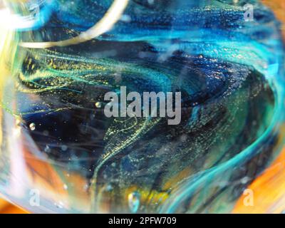Macro shot of multicolored blown glass Stock Photo