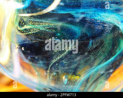 Macro shot of multicolored blown glass Stock Photo