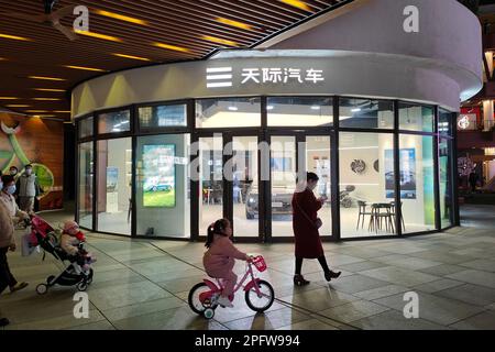 SHANGHAI, CHINA - MARCH 18, 2023 - A general view of the ENOVATE Auto City Center store in Shanghai, China, March 18, 2023. According to the report, E Stock Photo