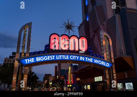 The famous light sign of Reno, Nevada Stock Photo - Alamy