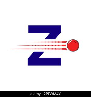 Initial Letter Z Bowling Logo. Bowling Ball Symbol Vector Template Stock Vector