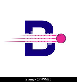 Initial Letter B Bowling Logo. Bowling Ball Symbol Vector Template Stock Vector
