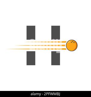 Initial Letter H Bowling Logo. Bowling Ball Symbol Vector Template Stock Vector
