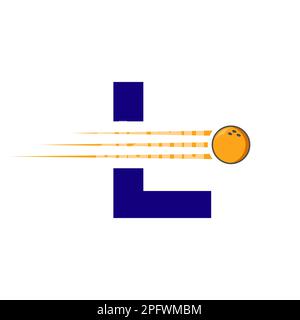 Initial Letter L Bowling Logo. Bowling Ball Symbol Vector Template Stock Vector
