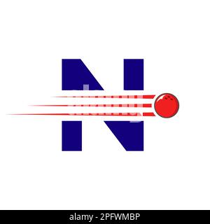 Initial Letter N Bowling Logo. Bowling Ball Symbol Vector Template Stock Vector