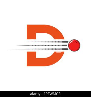 Initial Letter D Bowling Logo. Bowling Ball Symbol Vector Template Stock Vector