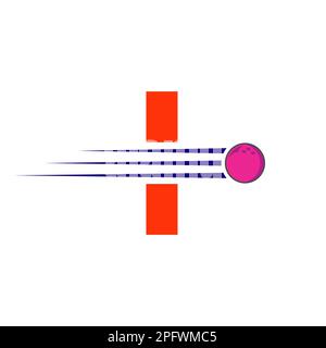 Initial Letter I Bowling Logo. Bowling Ball Symbol Vector Template Stock Vector