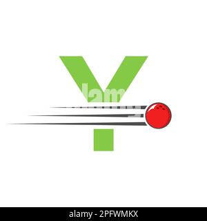 Initial Letter Y Bowling Logo. Bowling Ball Symbol Vector Template Stock Vector