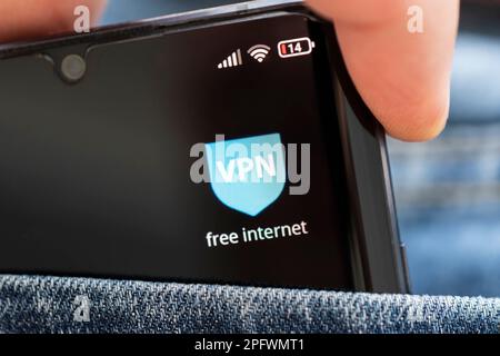 VPN - Virtual Private Network - Cyber Security and Privacy Data Encryption Software Solutions for Business concept. all the graphics are made up Stock Photo