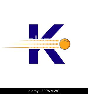 Initial Letter K Bowling Logo. Bowling Ball Symbol Vector Template Stock Vector