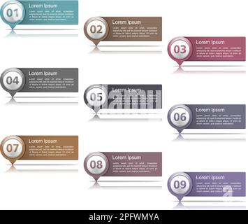 Set of design elements with numbers and place for your text, vector ...