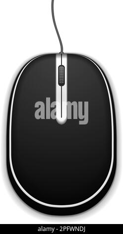 Black computer mouse on white background, vector eps10 illustration Stock Vector