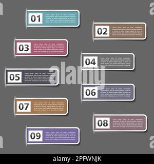 Set of tabs with numbers, vector eps10 illustration Stock Vector