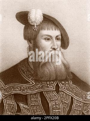 Gustav Vasa, Gustav Eriksson.  12 may 1496 - 29 september 1560. King Gustav I of Sweden of the Vasa noble family. Stock Photo