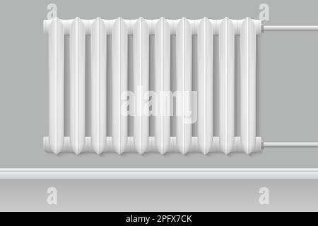 3d realistic heating battery. Radiator isolated on white background Stock Vector