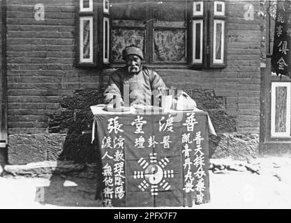 An old Chinese fortune-teller, Puppet Manchuria, 19th century Stock Photo