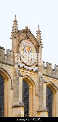 Sundial designed by Sir Christopher Wren, the Codrington Library, at All Souls College, Oxford Stock Photo