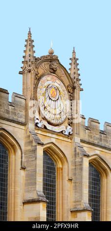 Sundial designed by Sir Christopher Wren, the Codrington Library, at All Souls College, Oxford Stock Photo