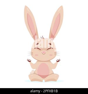 Bunny holding sign with blank space cartoon vector illustration Stock Vector
