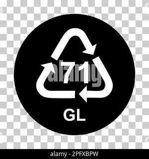 Glass symbol, ecology recycling sign isolated on white background. Package waste icon . Stock Vector